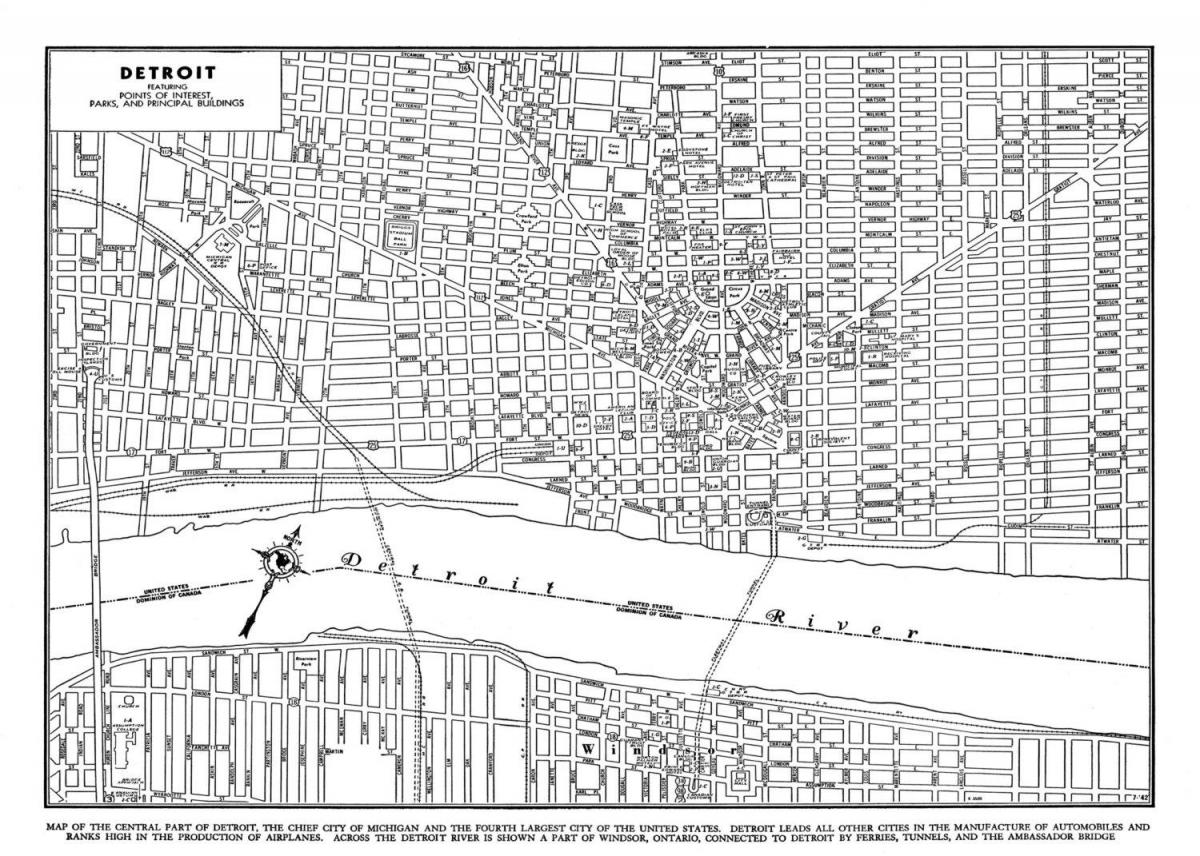 карта вуліц Дэтройта